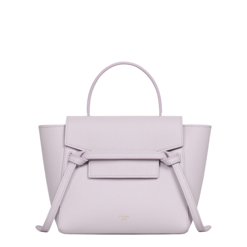Celine Nano Belt Bag In Grained Calfskin Lavender Grey